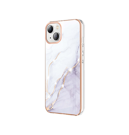 iPhone 15 | iPhone 15 - Deluxe™ Marble Silikone Cover - Hvid - DELUXECOVERS.DK