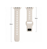Apple Watch (38/40/SE/41/42mm) - Square Buckle Silikonerem - Baige