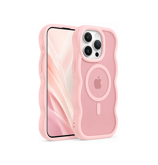 iPhone 16 Pro Max | iPhone 16 Pro Max - DeLX™ Wave Translucent Silikone Cover - Lyserød - DELUXECOVERS.DK