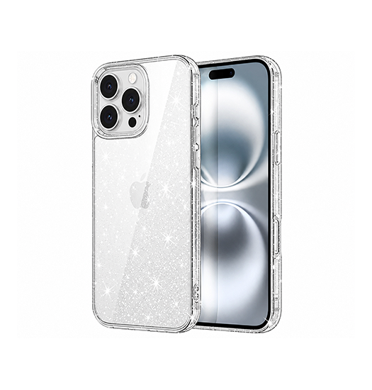 iPhone 14 Pro | iPhone 14 Pro - DeLX™ Glitter Silikone Cover - Sølv - DELUXECOVERS.DK
