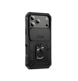 iPhone 17 Pro | iPhone 17 Pro - NX Pro™ Armor Cover m. Ring Holder - Sort - DELUXECOVERS.DK