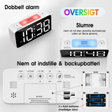 Wake-up Lampe | Superhøjt Vækkeur M. Dobbelt Alarm- og Farver - DELUXECOVERS.DK