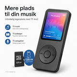 Bluetooth MP3/MP4 Musikafspiller med E-bogslæser