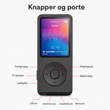 Bluetooth MP3/MP4 Musikafspiller med E-bogslæser