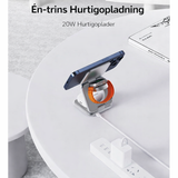 3-i-1 & Multi-Ladestationer | <X>Premium 3-i-1 Magnetisk Trådløs Oplader - Foldbar & MagSafe-kompatibel - DELUXECOVERS.DK