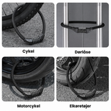 Cykel lås | Stålwire-Cykellås M. Talkombination - West-Biking® - DELUXECOVERS.DK