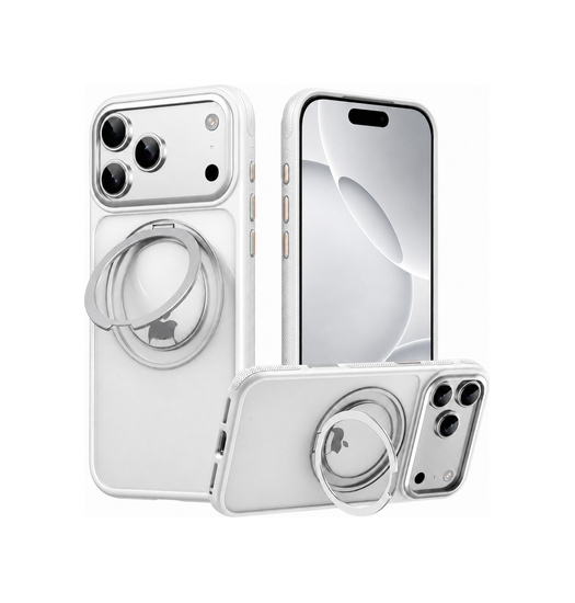 iPhone 18 Pro - MagSafe Cover m. 360° Ring Holder  - Hvid