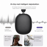 Høretelefoner og Headset | Over-Ear Trådløs Headset Bluetooth 5.4 M. Aktiv Støjreduktion - Sort - DELUXECOVERS.DK