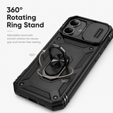 iPhone 17 | iPhone 17 - NX Pro™ Armor Cover m. Ring Holder - Sort - DELUXECOVERS.DK