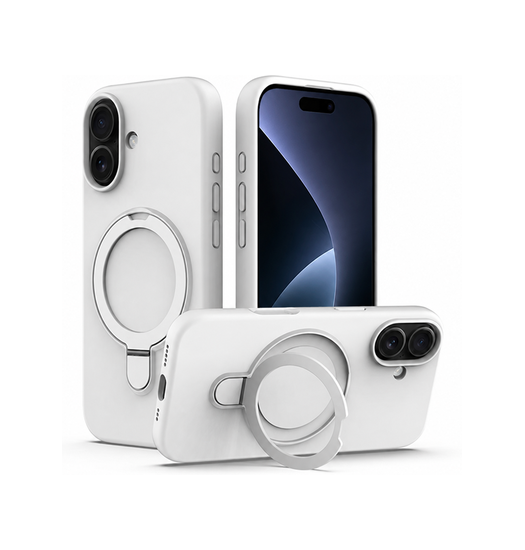 iPhone 17 | iPhone 17 - DeLX™ Silikone Cover m. MagSafe Ring - Hvid - DELUXECOVERS.DK