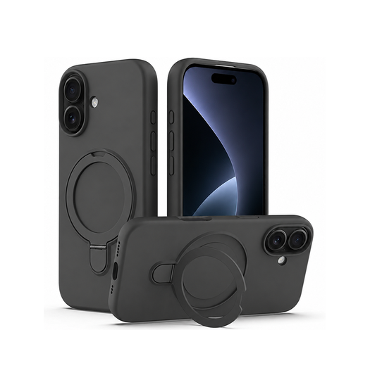 iPhone 17 | iPhone 17 - DeLX™ Silikone Cover m. MagSafe Ring - Sort - DELUXECOVERS.DK