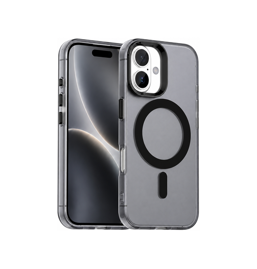 iPhone 17 | iPhone 17 - DeLX™ Frosted Cover m. MagSafe - Sort/Grå - DELUXECOVERS.DK
