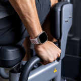 Apple Watch 42-49mm | Apple Watch (42/44/SE/45/46/49mm) - 4Run™ Silikone Løbe Sportsrem - Rose/Hvid - DELUXECOVERS.DK