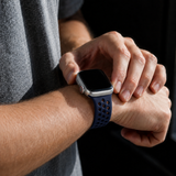 Apple Watch 42-49mm | Apple Watch (42/44/SE/45/46/49mm) - 4Run™ Silikone Løbe Sportsrem - Navy - DELUXECOVERS.DK