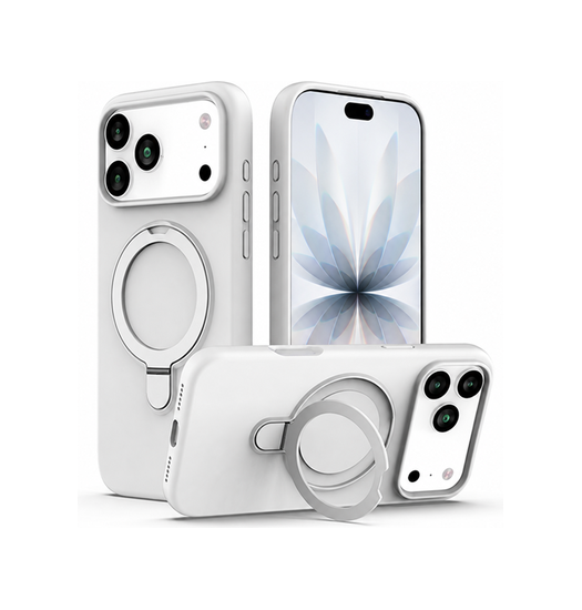 iPhone 17 Pro | iPhone 17 Pro - DeLX™ Silikone Cover m. MagSafe Ring - Hvid - DELUXECOVERS.DK
