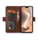 iPhone 16 Pro | iPhone 16 Pro - Retro Diary Læder Cover Etui M. Pung - Brun - DELUXECOVERS.DK