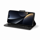 iPhone 14 Pro Max | iPhone 14 Pro Max - BUTTERFLY™ Læder Etui / Taske M. Pung - Sort - DELUXECOVERS.DK