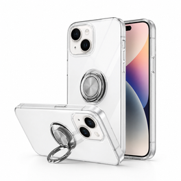 iPhone 15 Plus | iPhone 15 Plus - DeLX™ Silikone Cover M. Ring - Gennemsigtig - DELUXECOVERS.DK