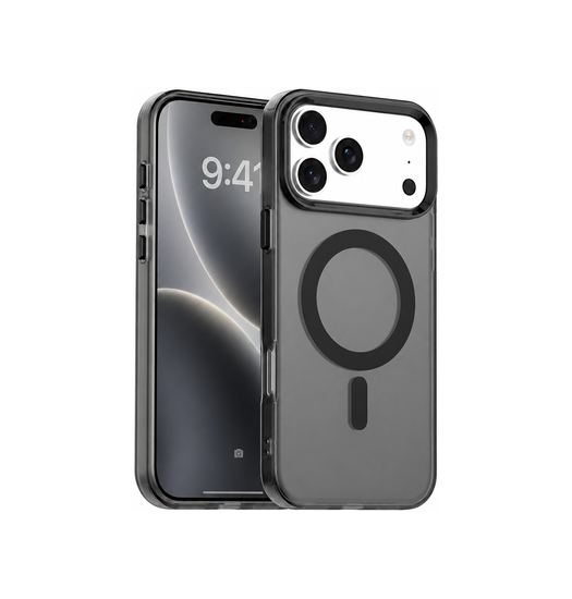 iPhone 17 Pro Max | iPhone 17 Pro Max - DeLX™ Frosted Cover m. MagSafe - Sort/Grå - DELUXECOVERS.DK