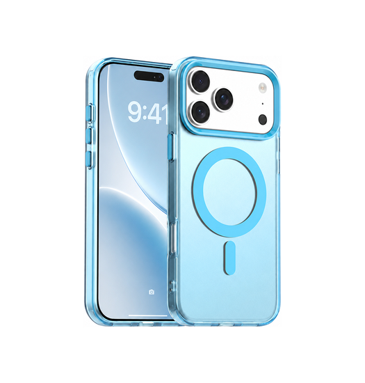 iPhone 17 Pro Max | iPhone 17 Pro Max - DeLX™ Frosted Cover m. MagSafe - Blå - DELUXECOVERS.DK