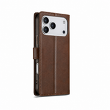 iPhone 17 Pro | iPhone 17 Pro - LC.IMEEKE™ Læder Cover M. Kortholder - Brun - DELUXECOVERS.DK