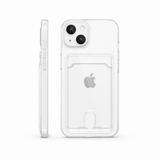 iPhone 14 | iPhone 14 - DeLX™ Silikone Cover Med Kortholder - Gennemsigtig - DELUXECOVERS.DK
