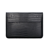 Macbook Sleeve | MacBook Pro 14" - Crocodile Skin Læder Sleeve - Sort - DELUXECOVERS.DK