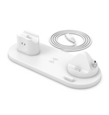 Ladestation / Trådløs oplader | 6-i-1 Mobil Ladestation Trådløs til Mobil / iPhone (15W) - Hvid - DELUXECOVERS.DK