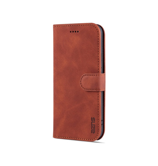 iPhone 12 | iPhone 12 - AZNS™ Diary Læder Etui / Taske M. Pung - Brun - DELUXECOVERS.DK