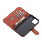 iPhone 12 | iPhone 12 - AZNS™ Diary Læder Etui / Taske M. Pung - Brun - DELUXECOVERS.DK