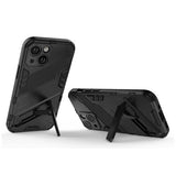 iPhone 13 Mini | iPhone 13 Mini - Eagle™ PRZ Stødsikkert Cover M. Kickstand - Sort - DELUXECOVERS.DK