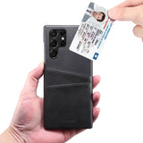 Samsung Galaxy S25 Ultra | Samsung Galaxy S25 Ultra - NX Design™ Læder Cover M. Kortholder - Sort - DELUXECOVERS.DK