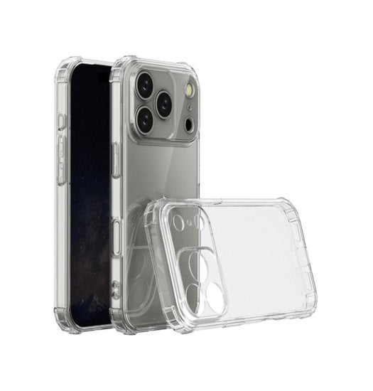 iPhone 18 Pro Max - Silent Stødsikker Silikone Cover - Gennemsigtig
