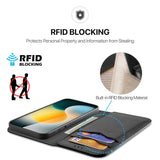 iPhone 17 Pro | iPhone 17 Pro - DUX DUCIS® Ægte Læder Etui M. Kortholder - Sort - DELUXECOVERS.DK