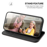 iPhone 17 Pro | iPhone 17 Pro - DUX DUCIS® Ægte Læder Etui M. Kortholder - Sort - DELUXECOVERS.DK