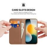 iPhone 17 Pro | iPhone 17 Pro - DUX DUCIS® Ægte Læder Etui M. Kortholder - Brun - DELUXECOVERS.DK