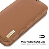 iPhone 17 Pro | iPhone 17 Pro - DUX DUCIS® Ægte Læder Etui M. Kortholder - Brun - DELUXECOVERS.DK