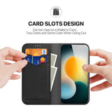 iPhone 17 Air | iPhone 17 Air - DUX DUCIS® Ægte Læder Etui M. Kortholder - Sort - DELUXECOVERS.DK