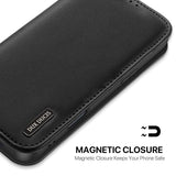 iPhone 17 Air | iPhone 17 Air - DUX DUCIS® Ægte Læder Etui M. Kortholder - Sort - DELUXECOVERS.DK