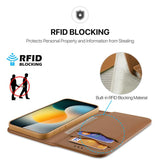 iPhone 17 Air | iPhone 17 Air - DUX DUCIS® Ægte Læder Etui M. Kortholder - Brun - DELUXECOVERS.DK