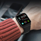 Apple Watch 42mm | Apple Watch (42/44/SE/45/46/49mm) - DUX DUCIS™ Business ægte læderrem - Sort - DELUXECOVERS.DK
