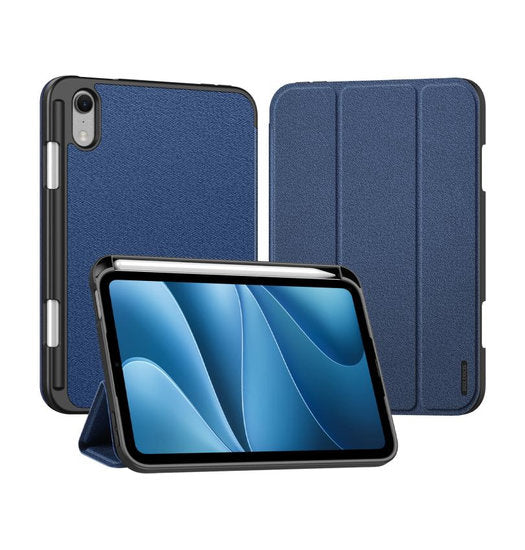 iPad Mini 8 - DUX DUCIS™ Trifold Læder Cover M. Stander - Blå