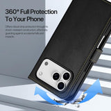 iPhone 17 Pro | iPhone 17 Pro - DUX DUCIS™ 2-i-1 Læder Etui M. Aftageligt Cover - sort - DELUXECOVERS.DK