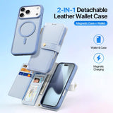 iPhone 17 Pro | iPhone 17 Pro - DUX DUCIS™ 2-i-1 Læder Etui M. Aftageligt Cover - Blå - DELUXECOVERS.DK
