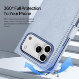 iPhone 17 Pro | iPhone 17 Pro - DUX DUCIS™ 2-i-1 Læder Etui M. Aftageligt Cover - Blå - DELUXECOVERS.DK