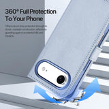 iPhone 17 Air | iPhone 17 Air - DUX DUCIS™ 2-i-1 Læder Etui M. Aftageligt Cover - Blå - DELUXECOVERS.DK