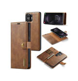 Samsung Galaxy S26 Ultra - Vintage 2-i-1 læder etui (aftageligt cover) – Brun – DG.MING™