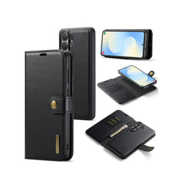 Samsung Galaxy S26 | Samsung Galaxy S26 - Vintage 2-i-1 læder etui (aftageligt cover) – Sort – DG.MING™ - DELUXECOVERS.DK