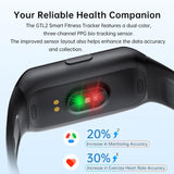 Fitnessur IP68 med Pulsmåling – 7–10 Dages Batteri – Sort – Tracka™