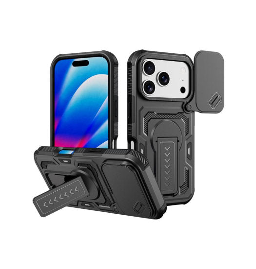 iPhone 18 Pro - Cam-Slide Håndværker Cover - Sort